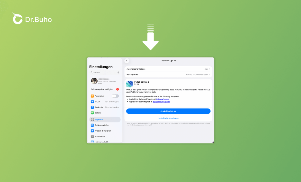 iPadOS Software-Update manuell installieren