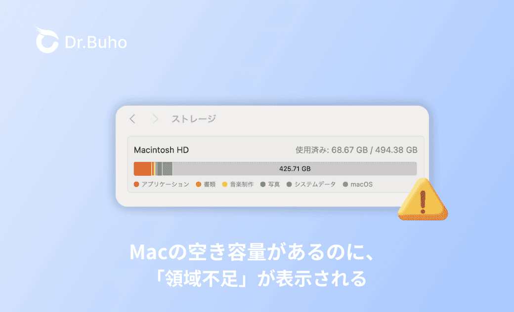 Macの空き容量があるのに「領域不足」が表示される場合