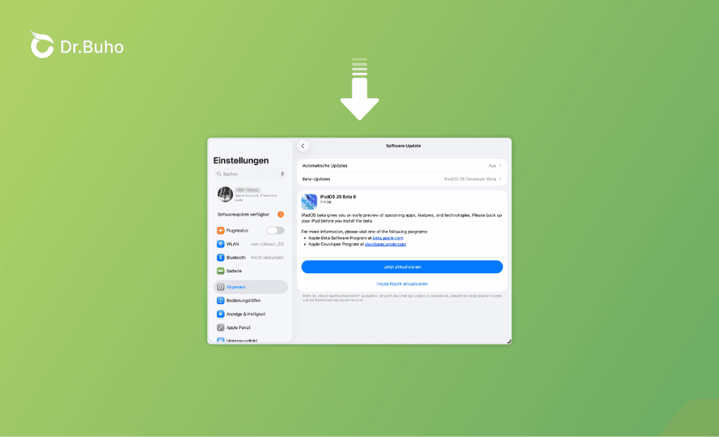 iPadOS Software-Update manuell installieren