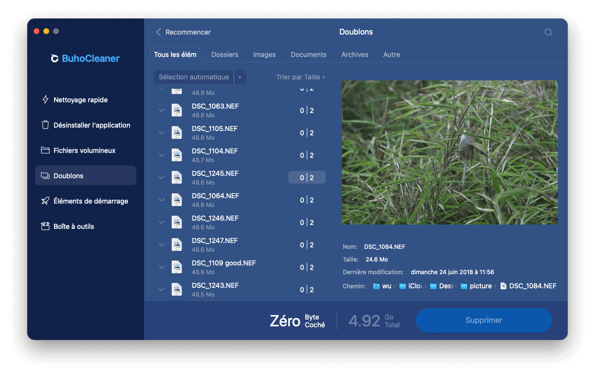 Détecteurs de doublons gratuits pour Mac - BuhoCleaner