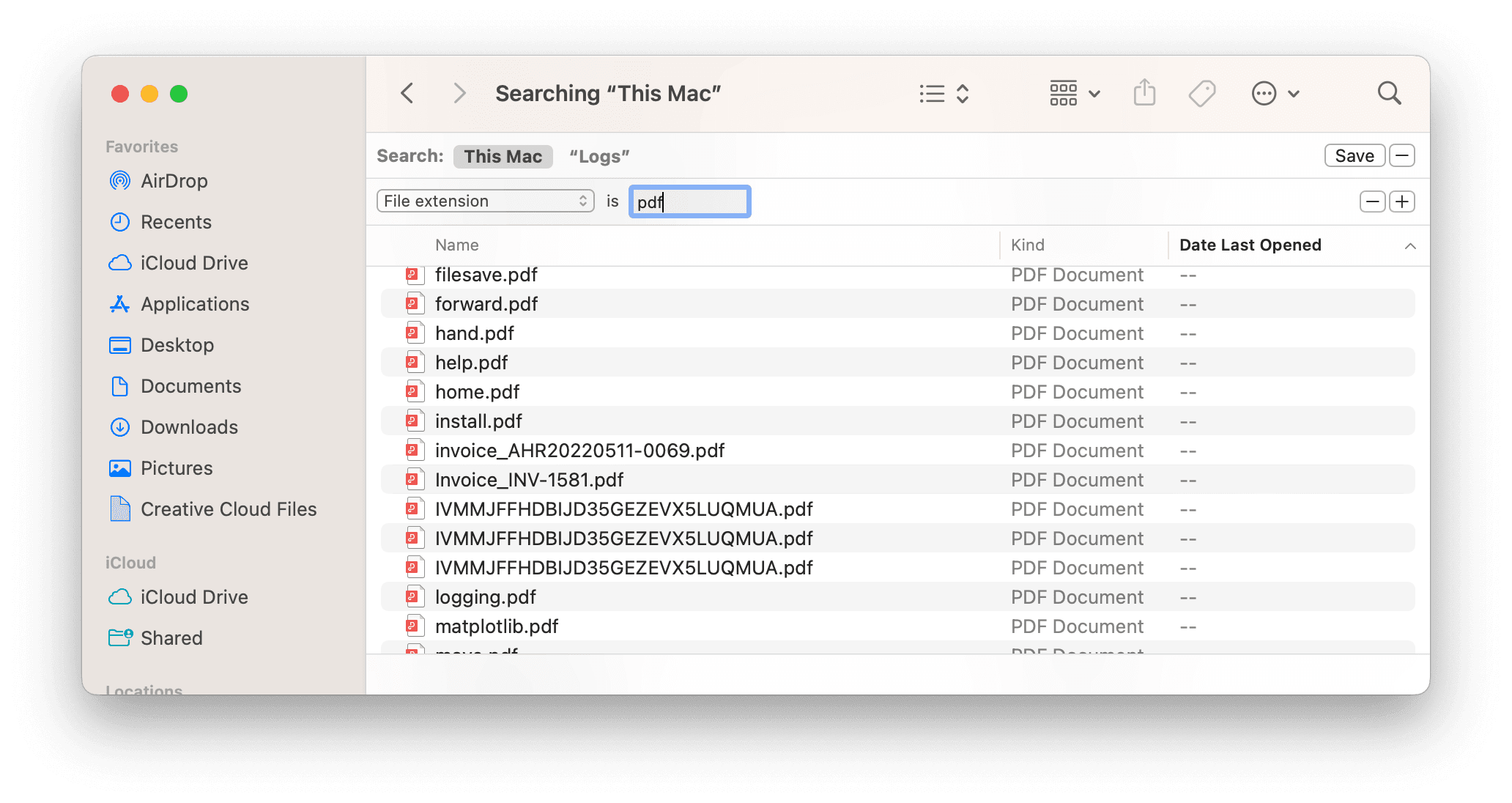 Find Documents in Finder