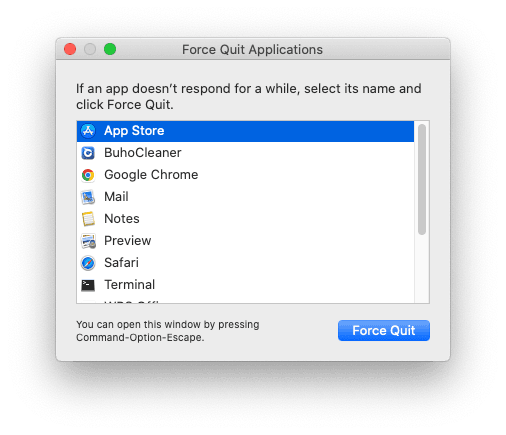 Force Quit App Store