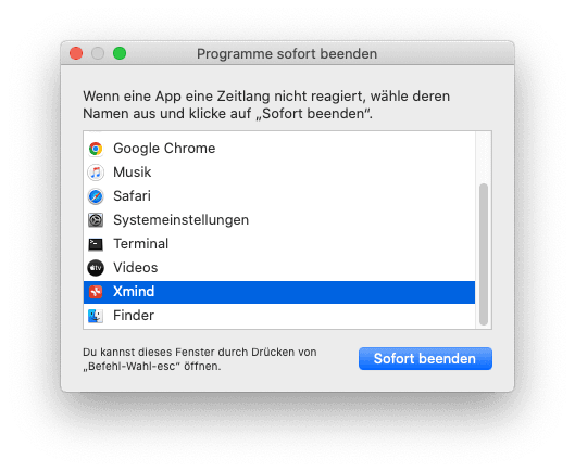 Force Quit the Problem App