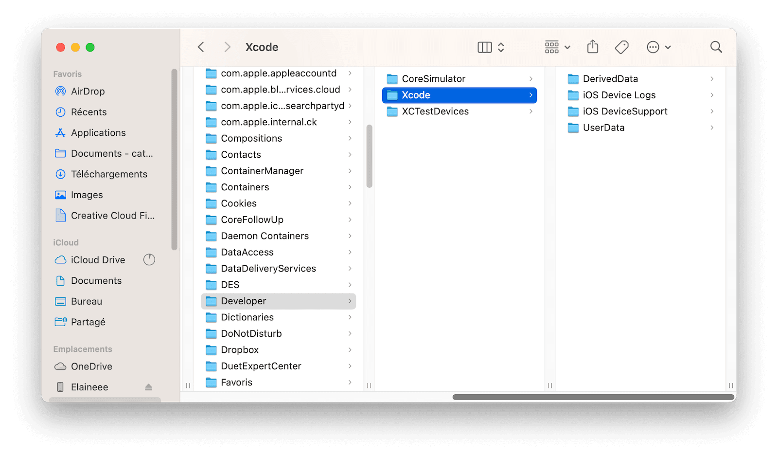 Supprimer manuellement les fichiers xcode sur mac