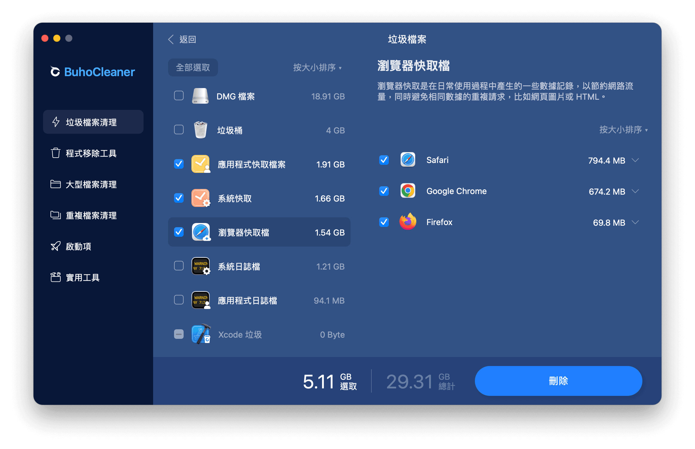 透過「BuhoCleaner」快速清理瀏覽器快取