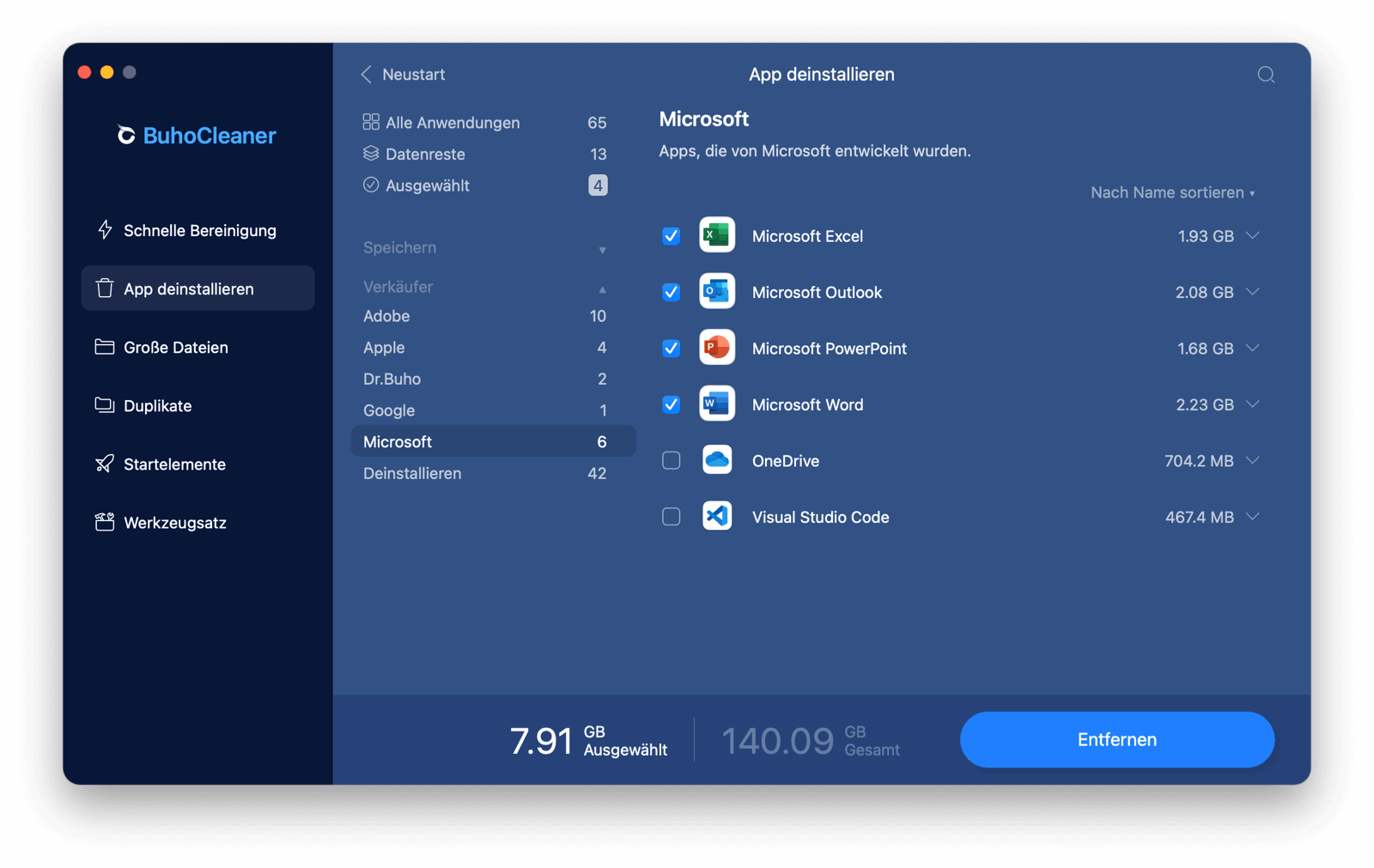 Uninstall Office on Mac with BuhoCleaner