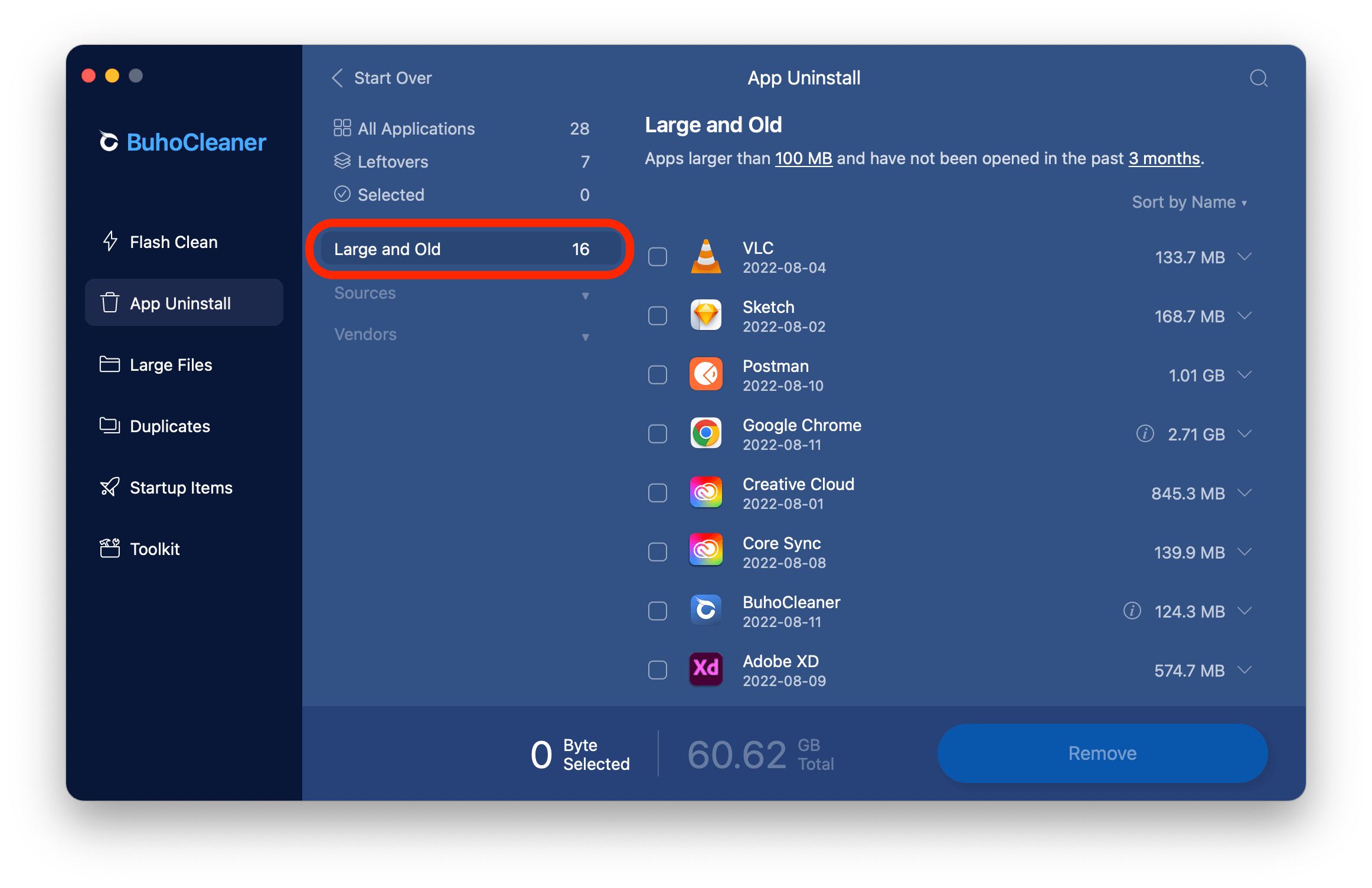 Clean Large and Old Apps