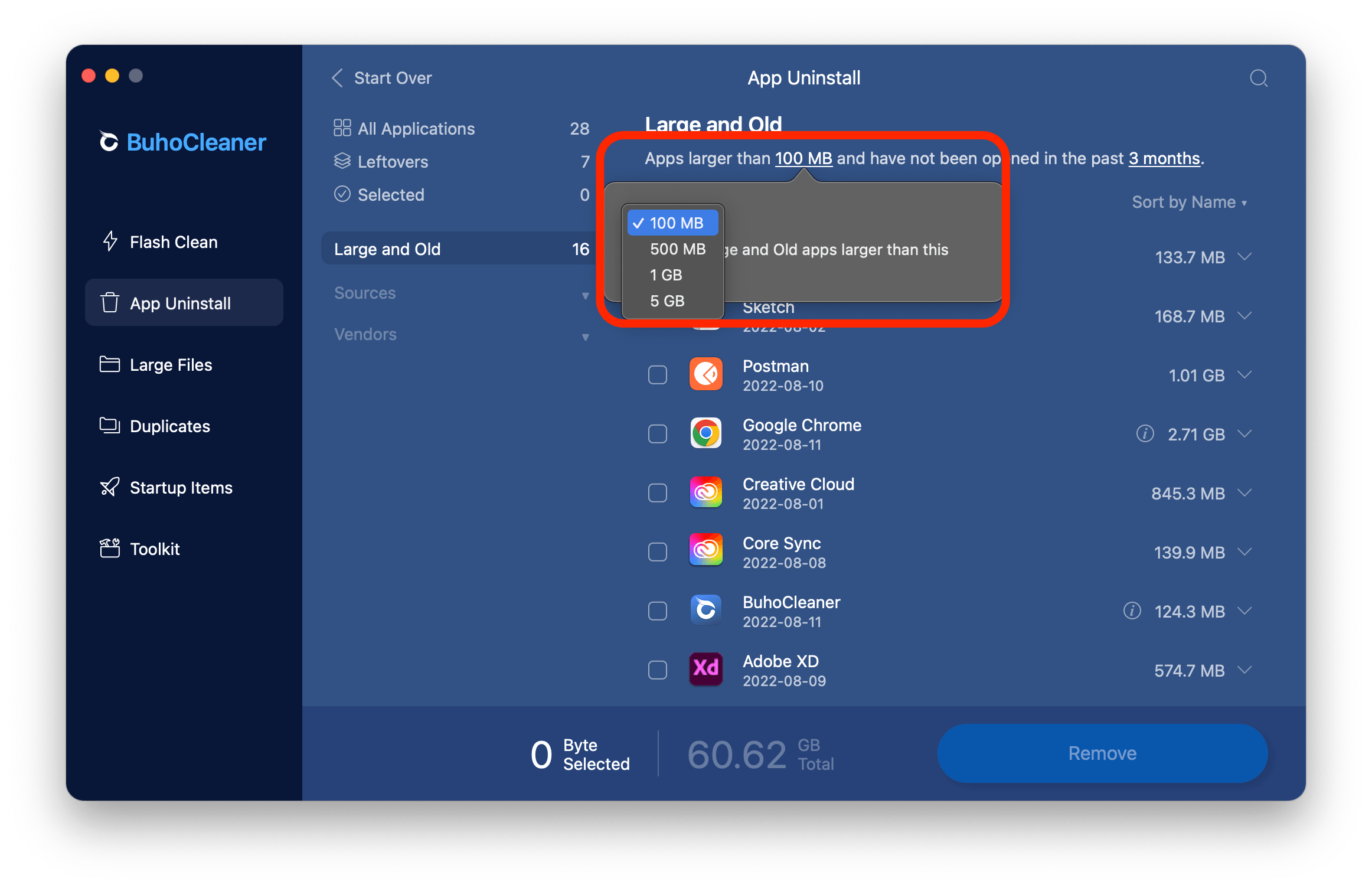 Find Large Apps