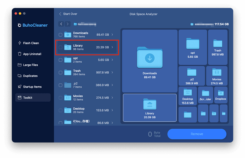 View User Library with BuhoCleaner