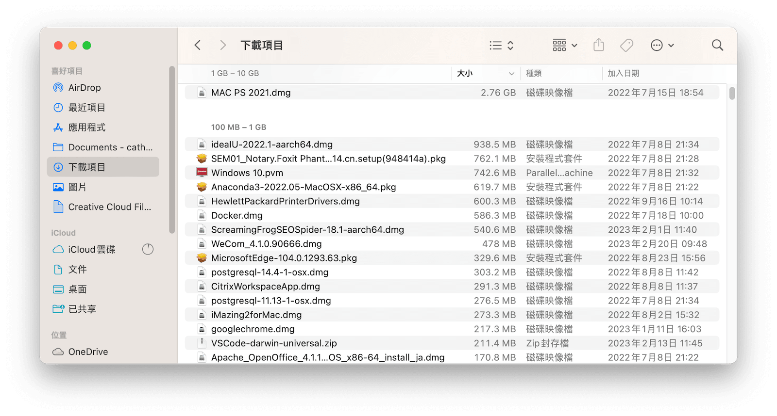刪除無用的下載項目