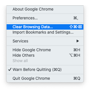 Clear Google Browsing Data