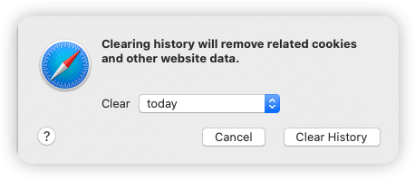 Clear Safari History of Today