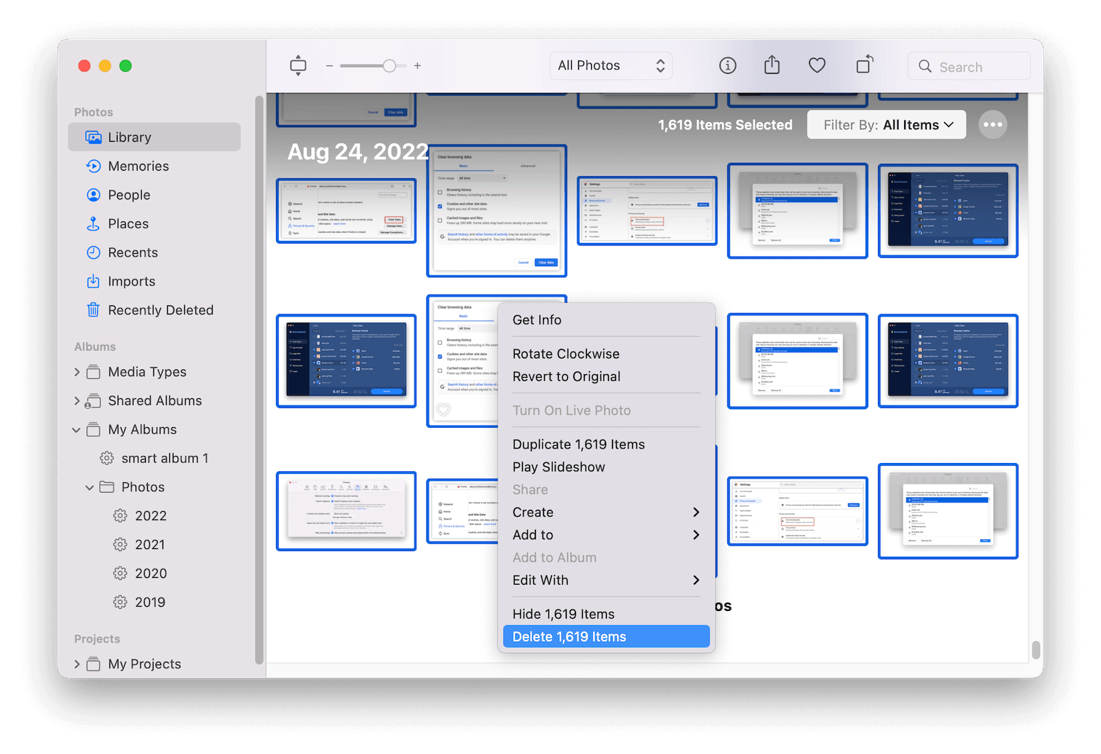 Delete All Photos on Mac
