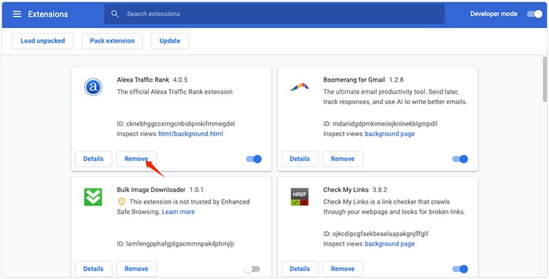 Speed up macOS Monterey - Delete Chrome Extensions
