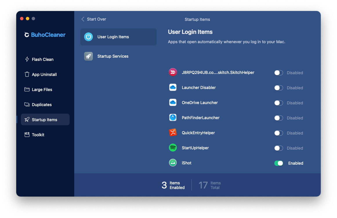 How to Disable Login Items on Mac with BuhoCleaner