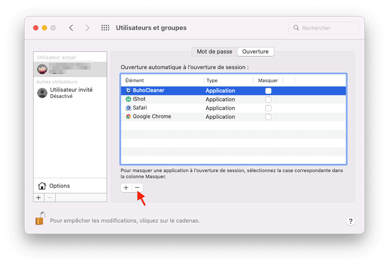 Disable Login Items with System Preferences