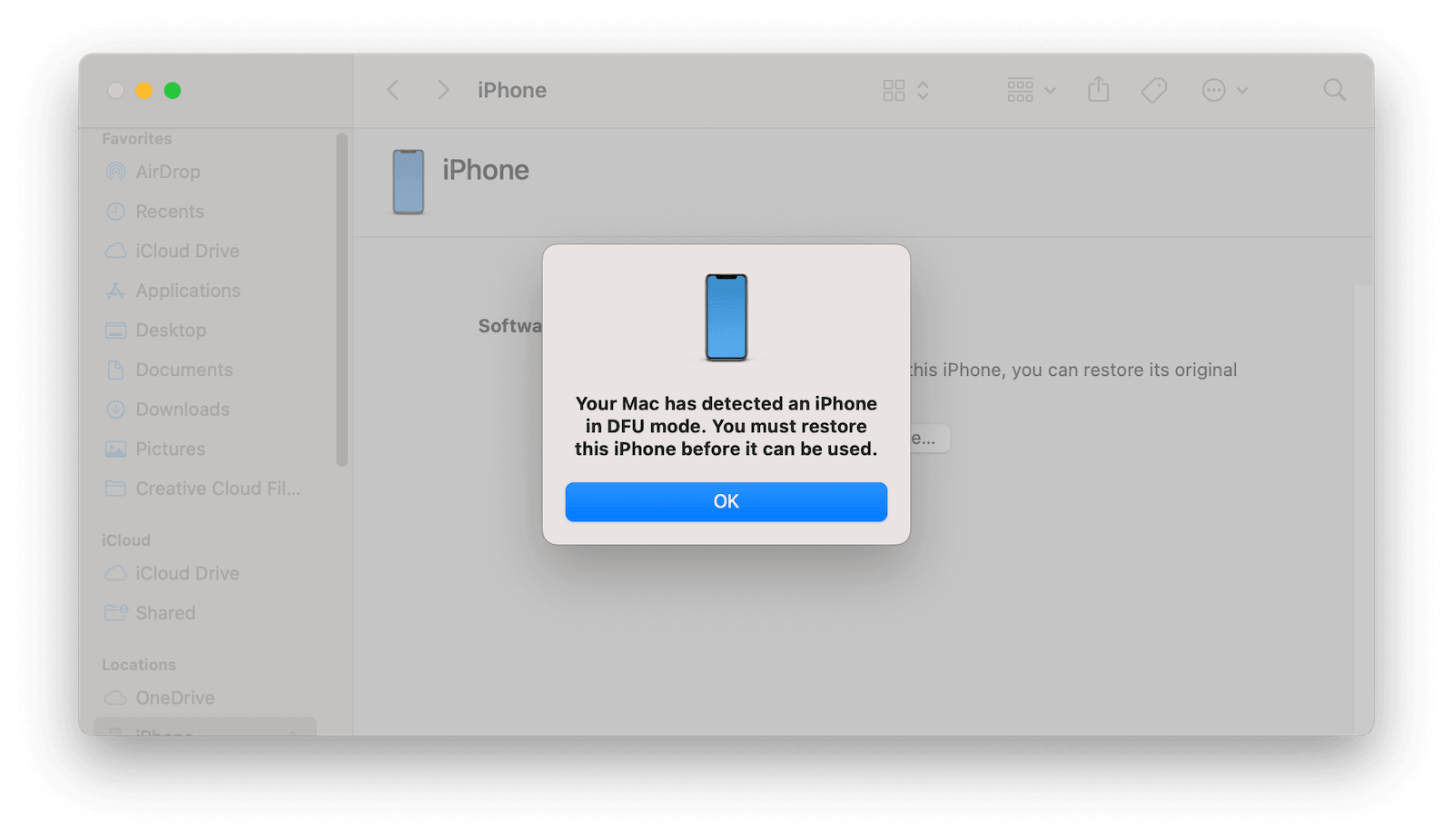 Downgrade iOS in DFU Mode