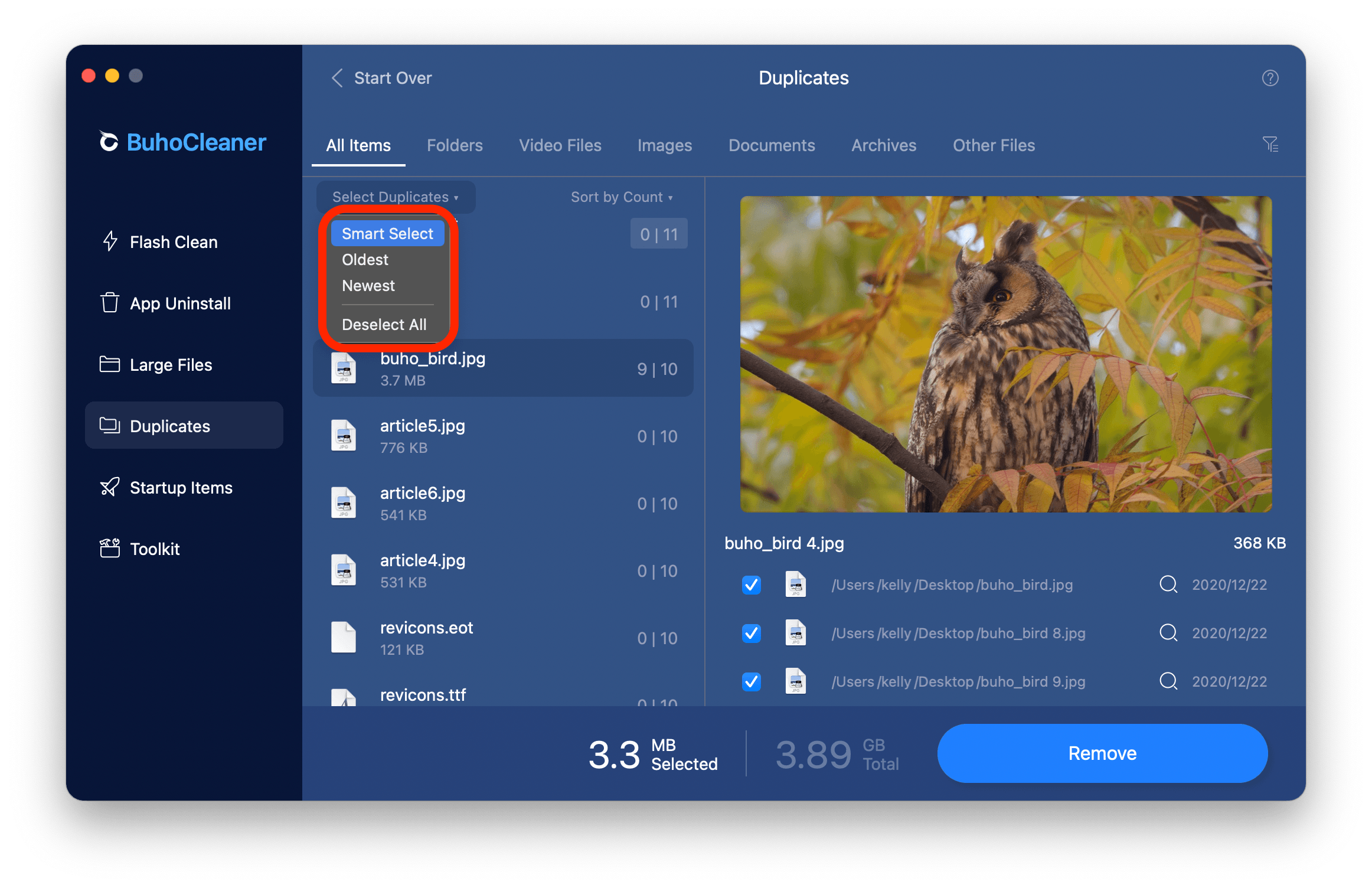Delete Duplicated Files Step 4