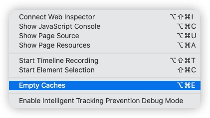 Empty Safari Caches