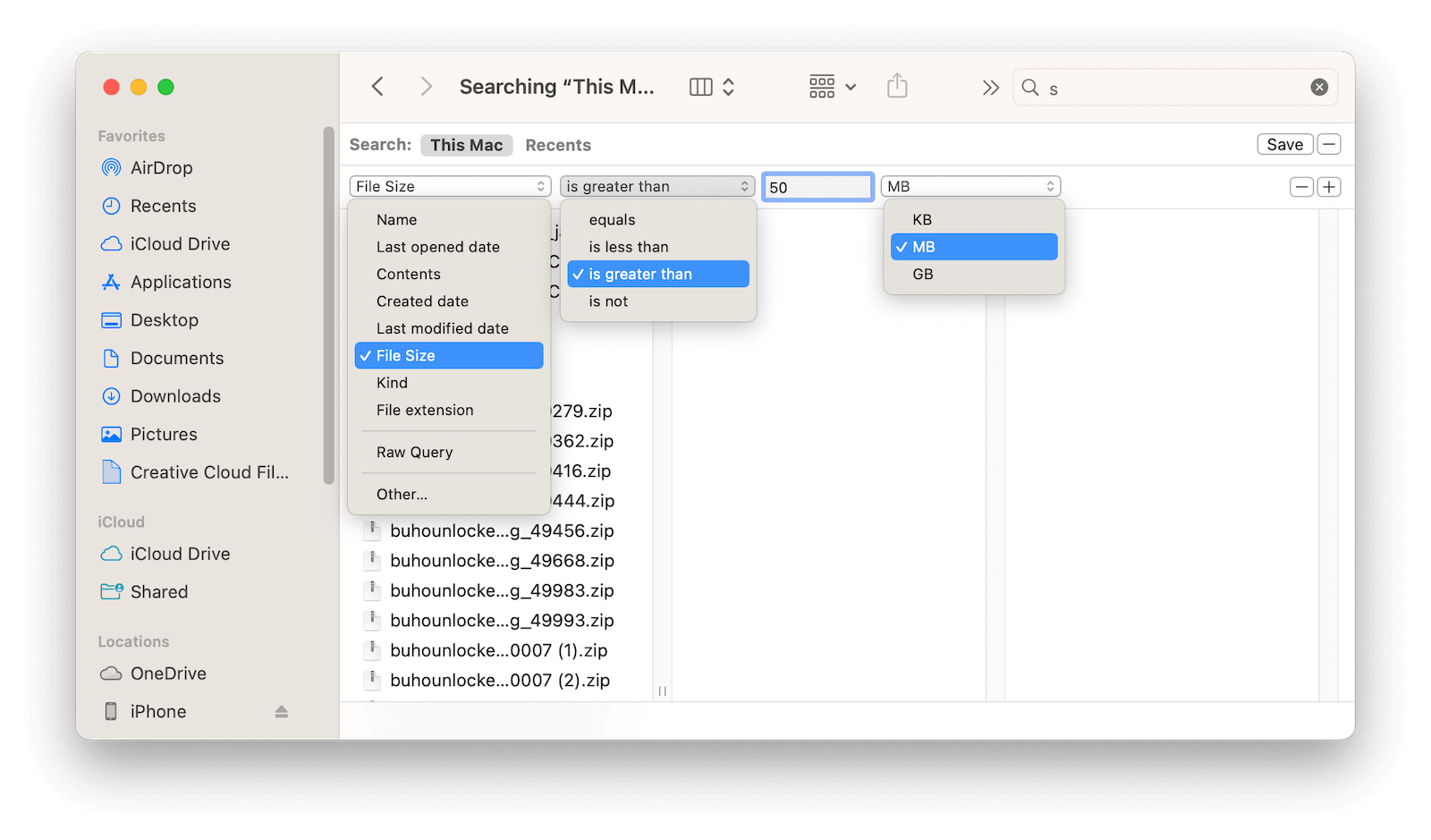 Find and Delete Large Files on Mac with Finder