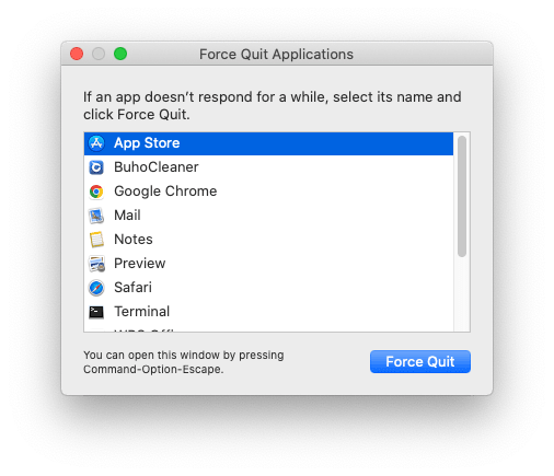 Force Quit App Store