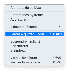 Forcer à Quitter Finder