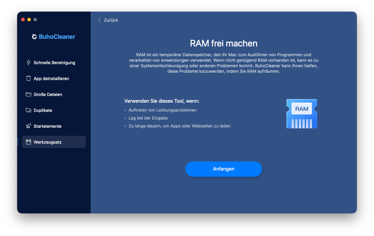 Free up RAM with BuhoCleaner