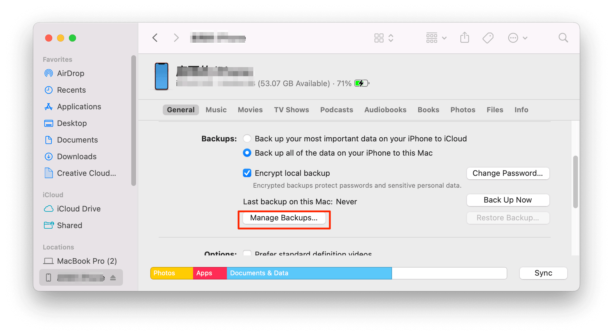 Manage iOS Backups on Mac