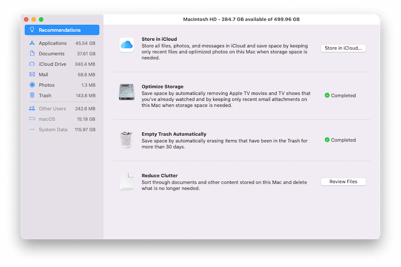 Optimize Mac Storage