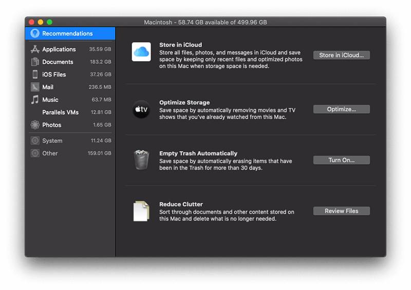 Optimize Mac Storage