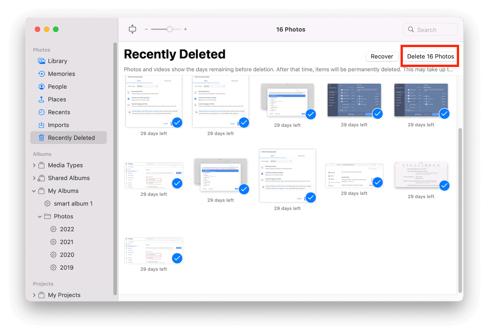 Permanently Delete Photos on Mac