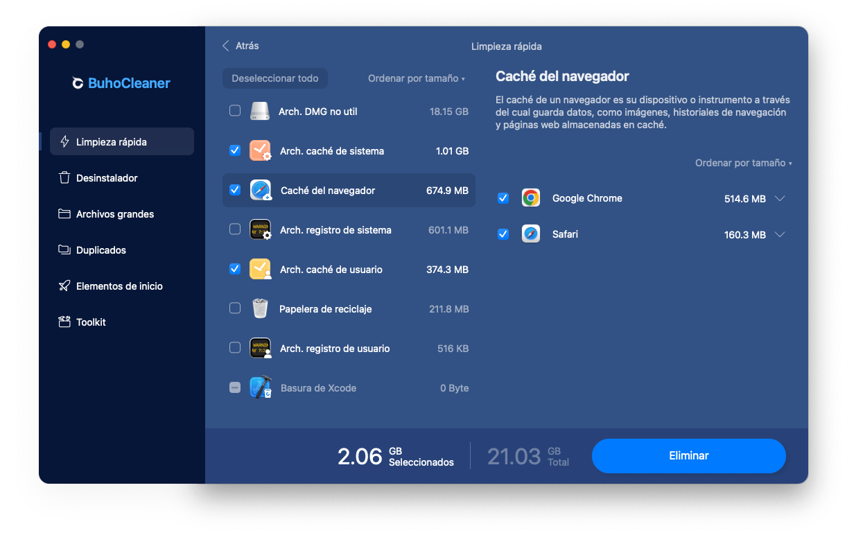 Cancella rapidamente i file di registro su Mac con BuhoCleaner