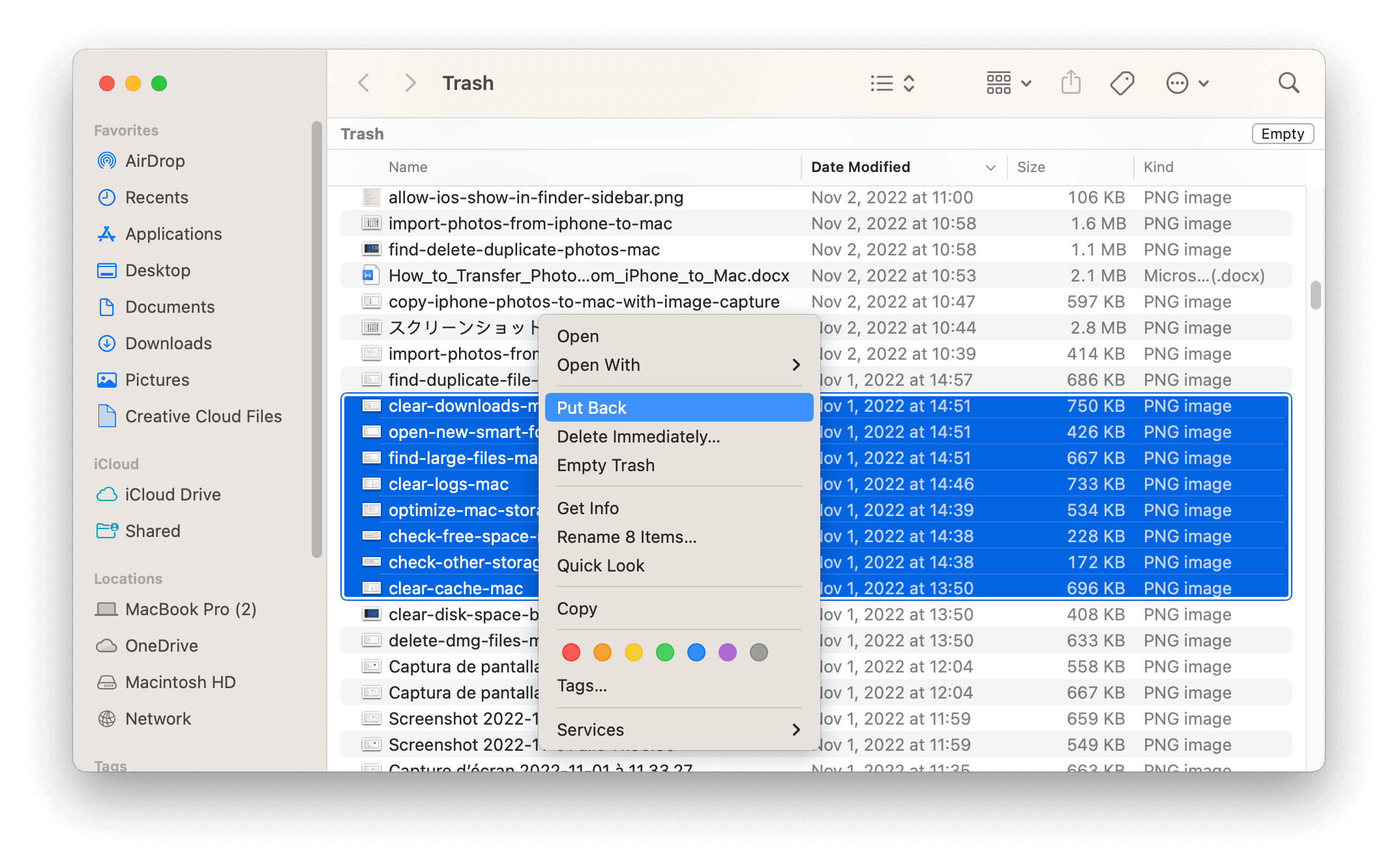 Recover Deleted Photos on Mac with Trash