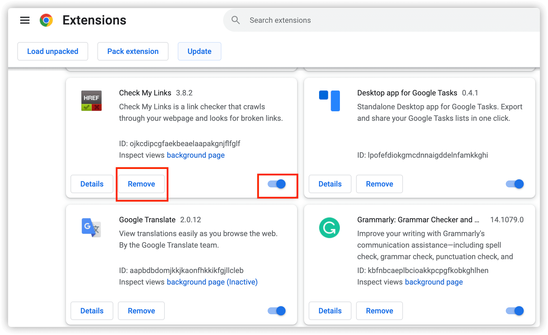Remove Chrome Extensions