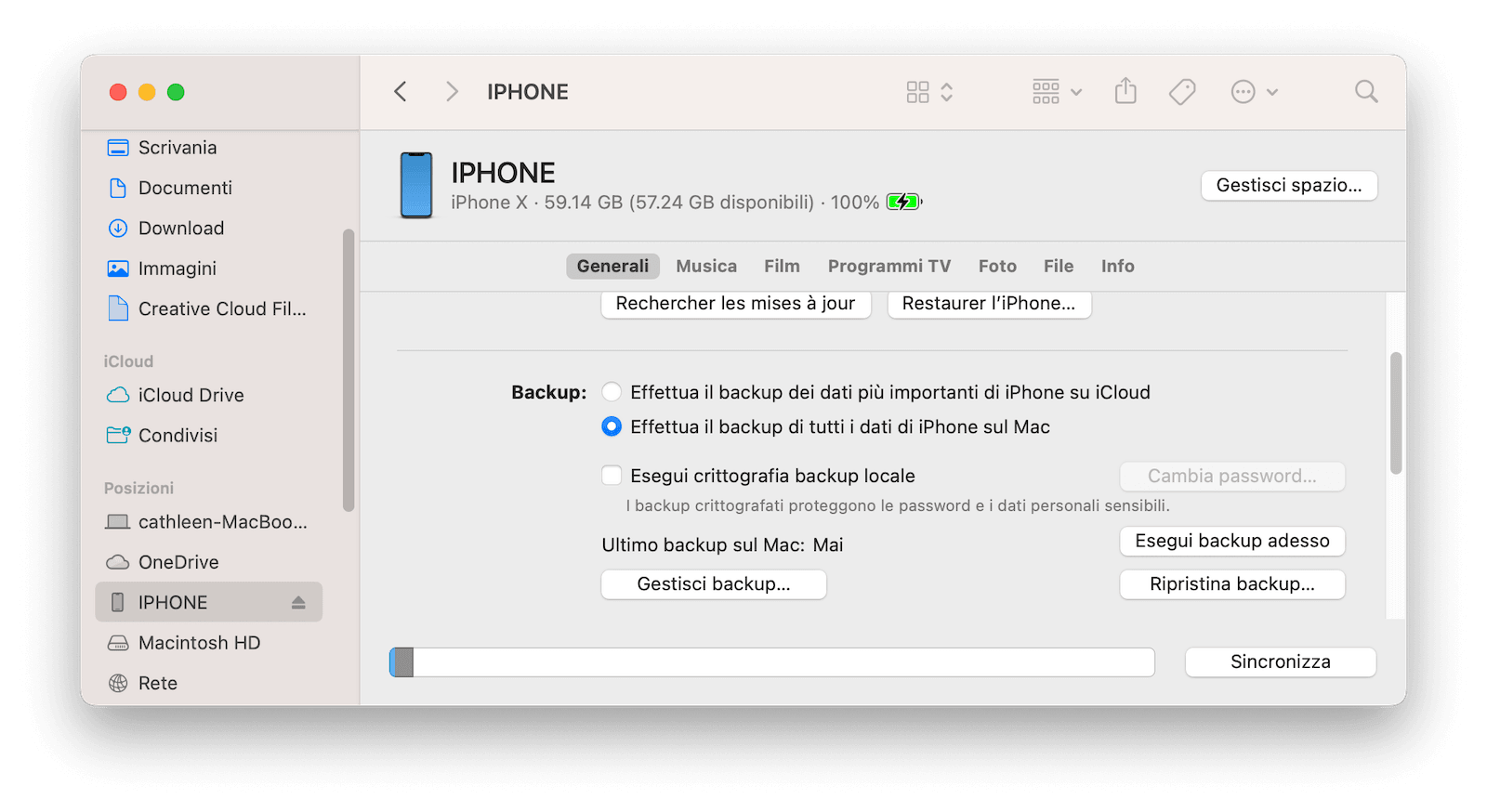 Rimuovere i vecchi backup di iOS