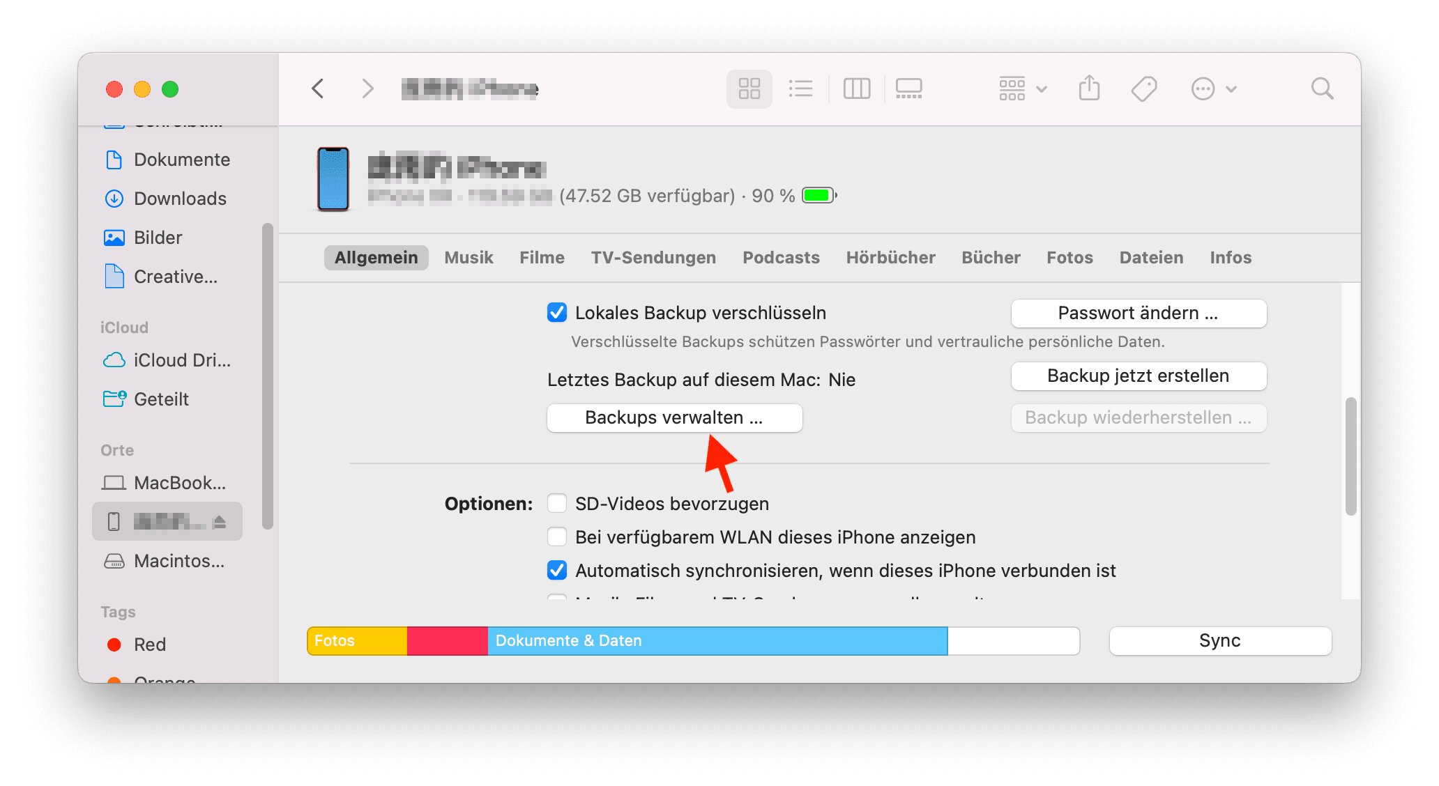 Alte IOS-Backups löschen