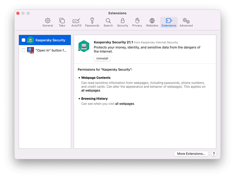 Speed up macOS Monterey - Remove Safari Extensions