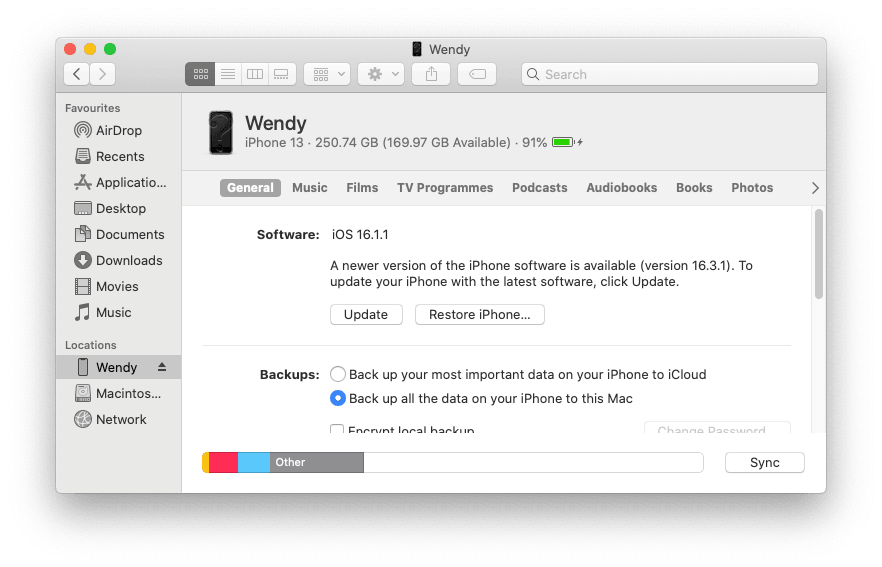Restore iPhone to Unlock Disabled iPhone with iTunes