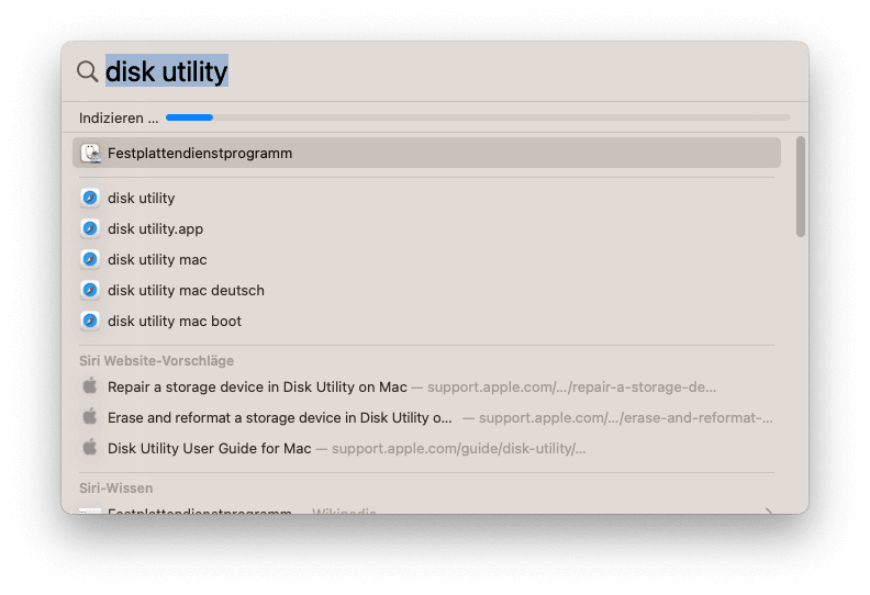 spotlight-is-indexing-de