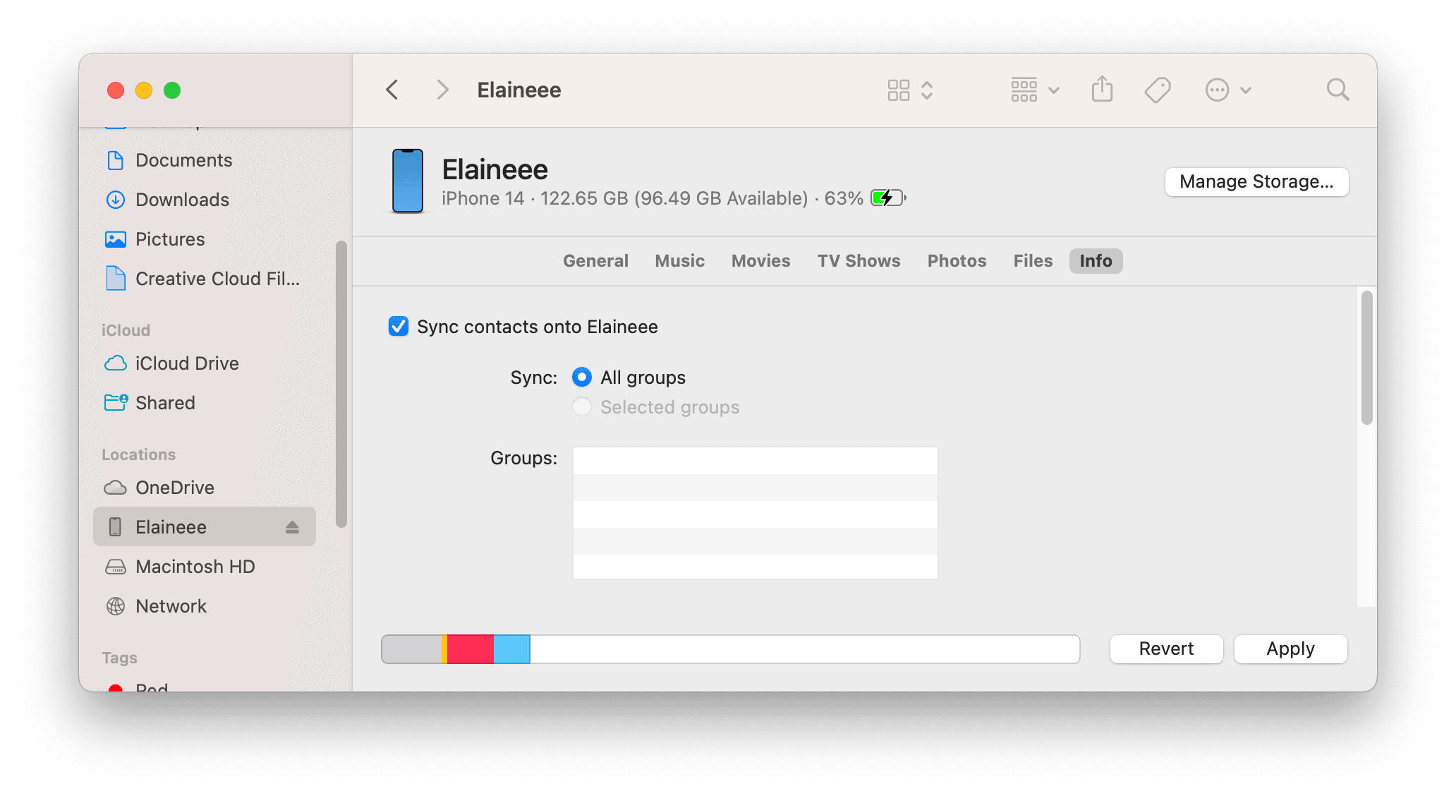 Sync Contacts from iPhone to Mac Using Finder