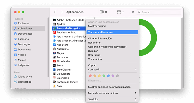 Uninstall Anaconda with Finder ES