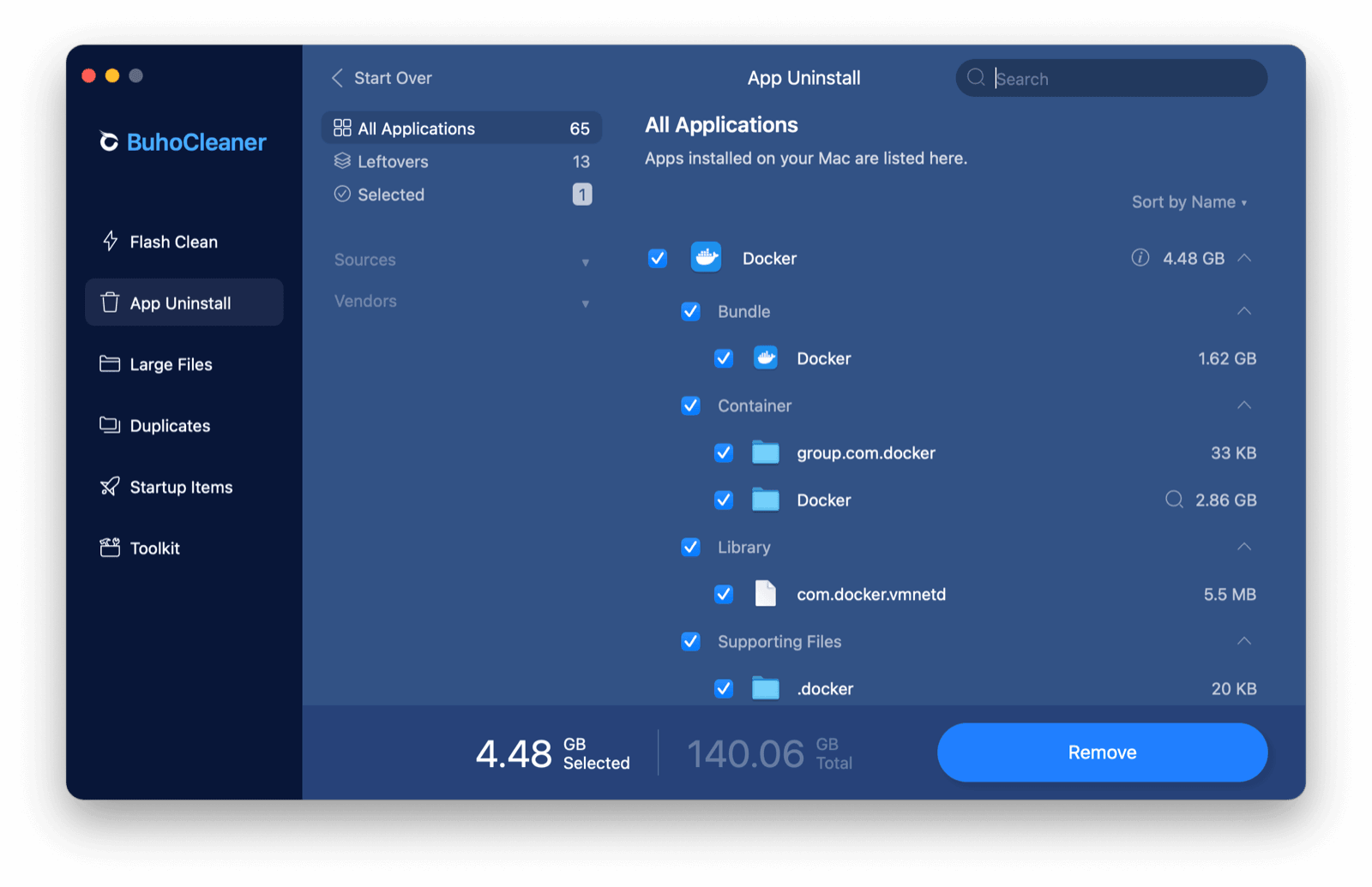 Uninstall Docker on Mac with BuhoCleaner