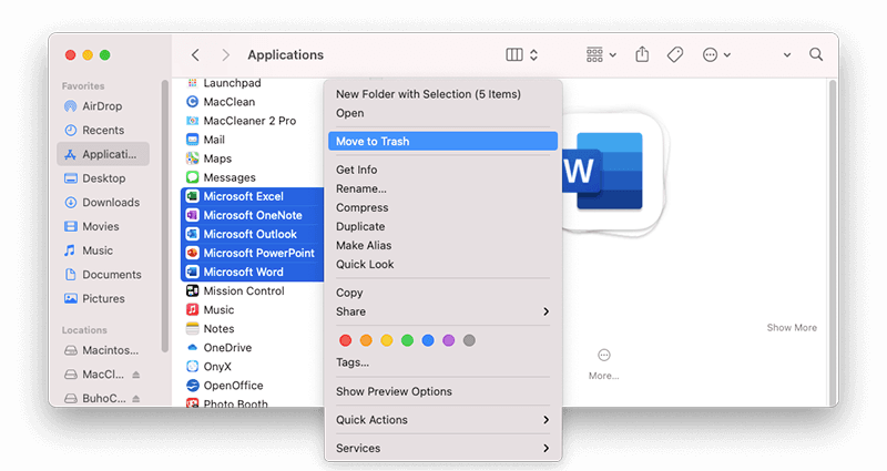uninstall microsoft office from macbook pro