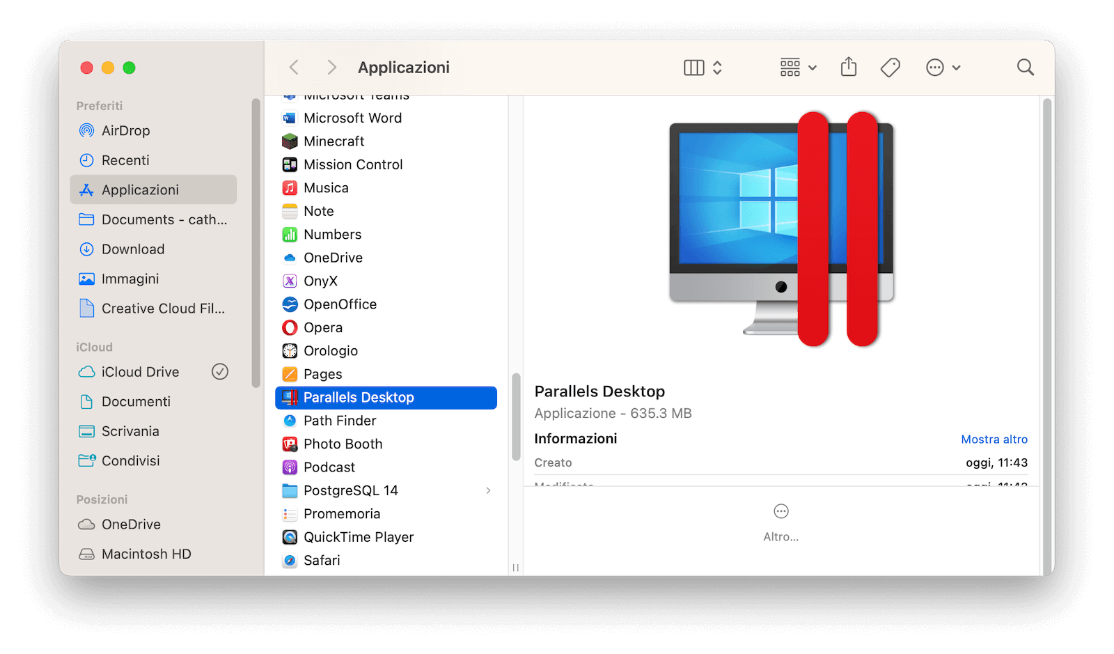 Uninstall Parallels Desktop on Mac with Finder