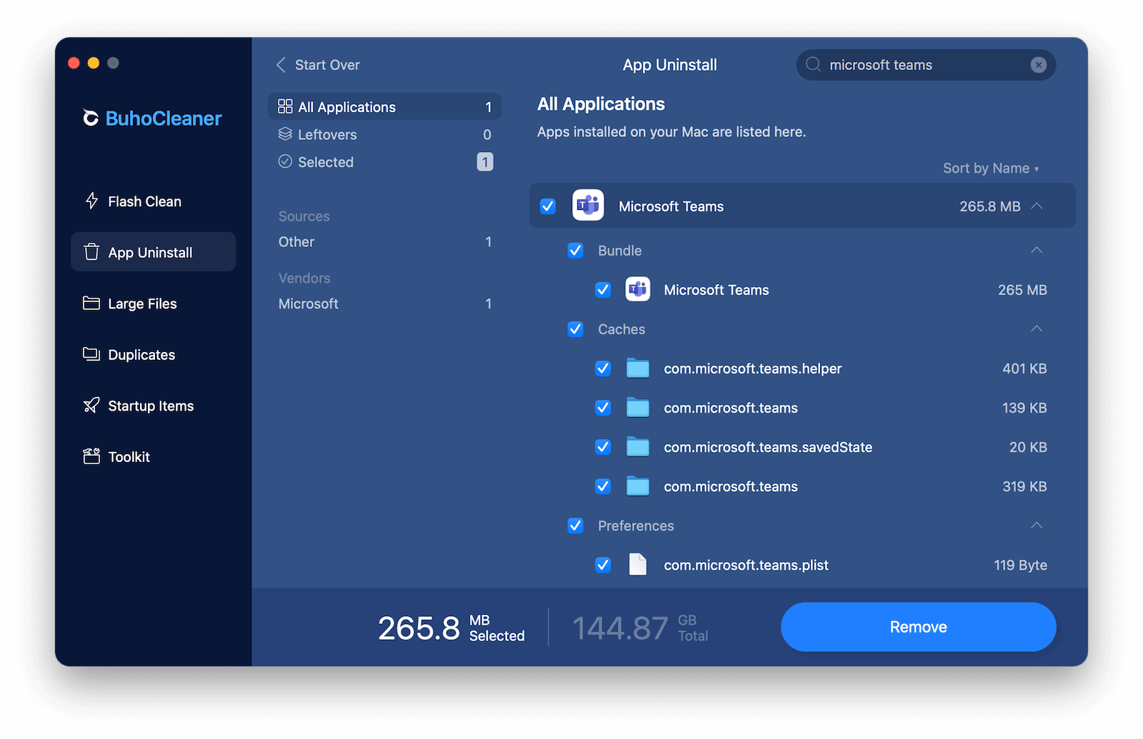Uninstall Microsoft Teams on Mac with BuhoCleaner