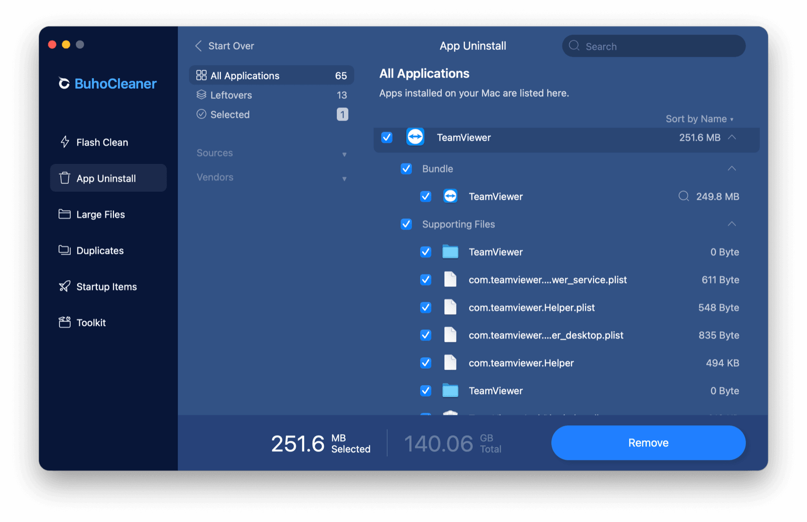 Uninstall TeamViewer on Mac with BuhoCleaner