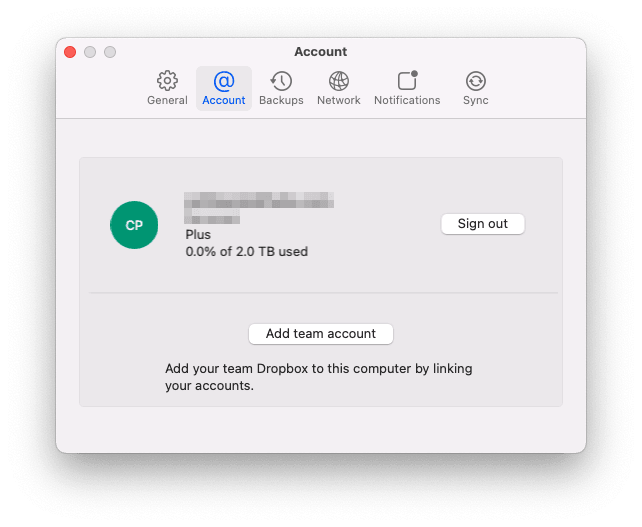 Unlink Dropbox from Mac