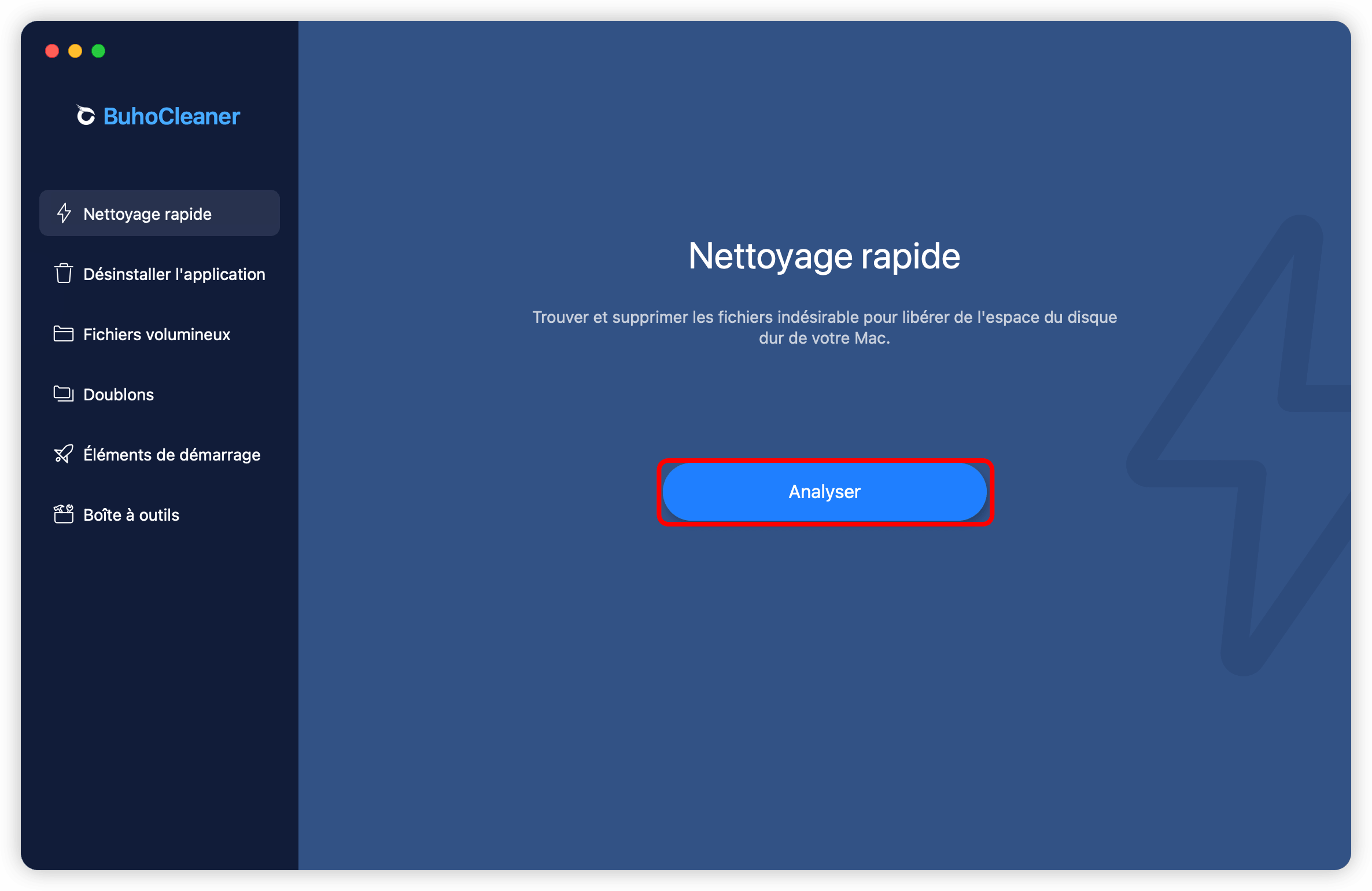 Étape 1 pour utiliser Nettoyage rapide