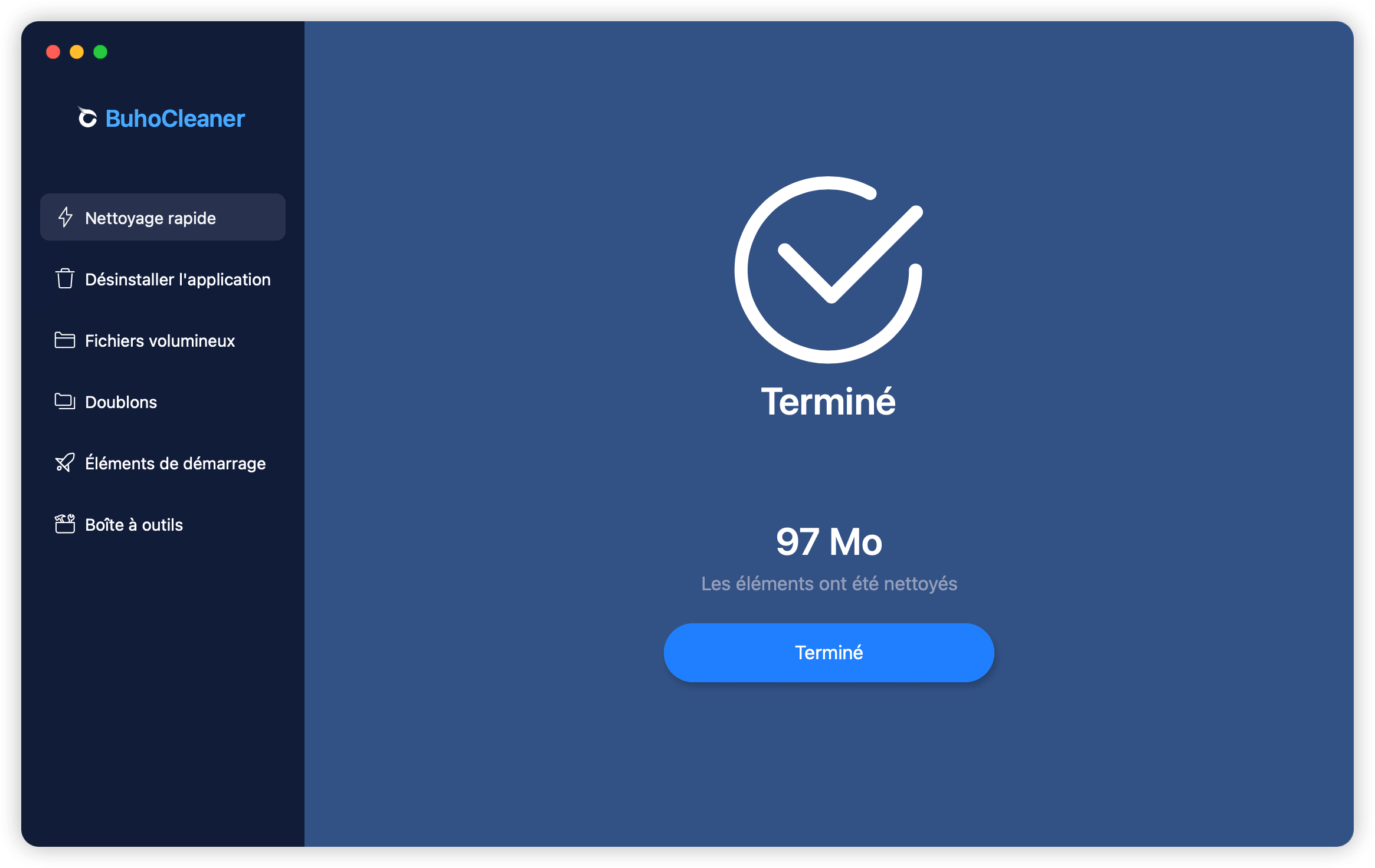 Étape 6 Nettoyer votre Mac réussi