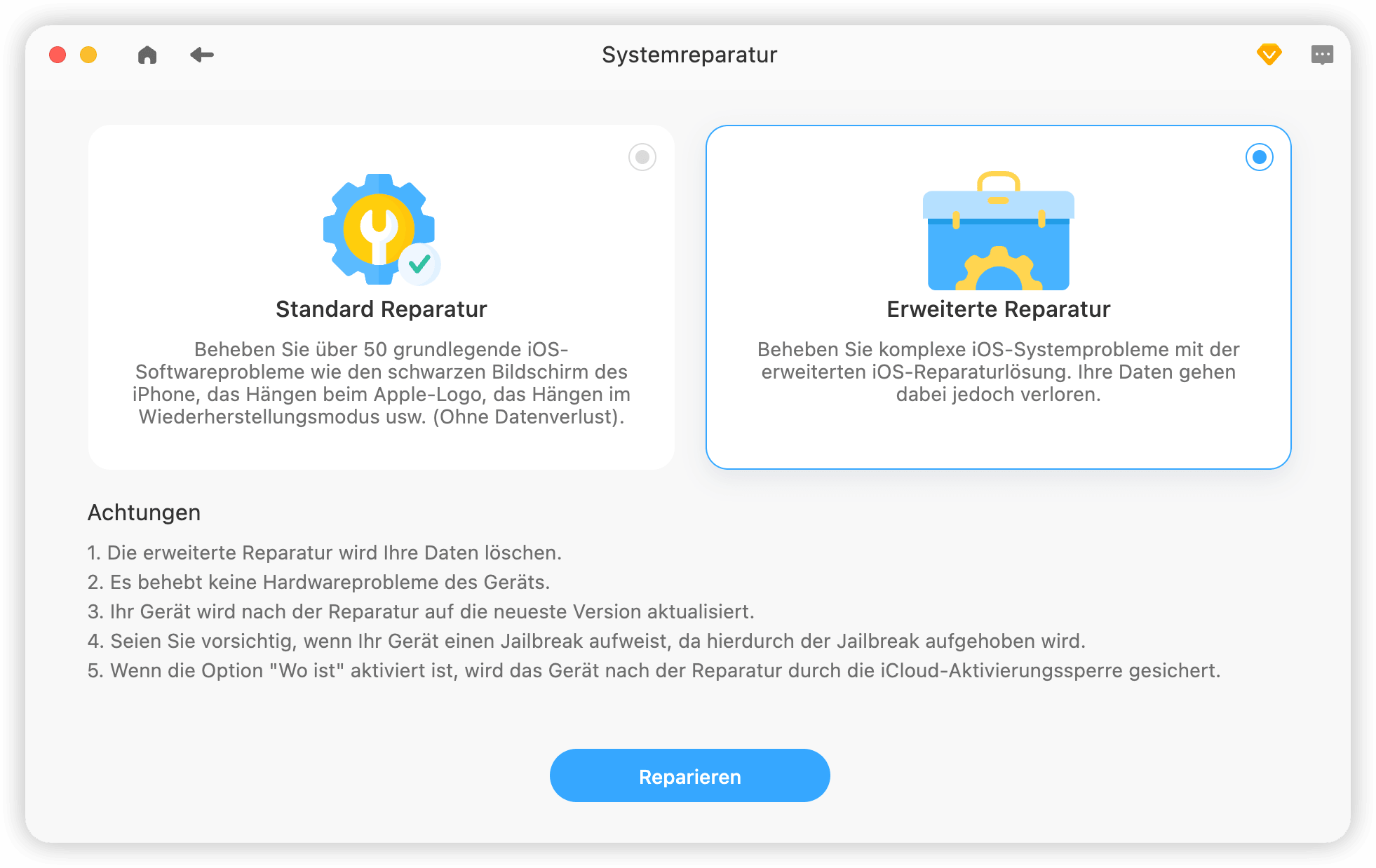 BuhoRepair Erweiterte Reparatur